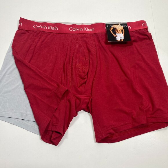 NWT Calvin Klein Body Modal Boxer Briefs - 2 Pack - Red - Gray - Picture 2 of 8